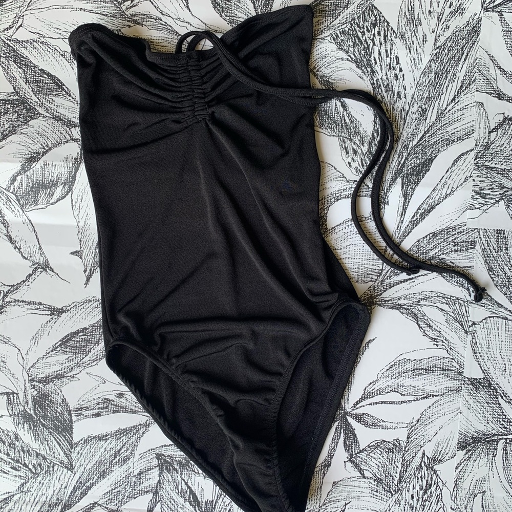 Black Zara one-piece tube top/halter top